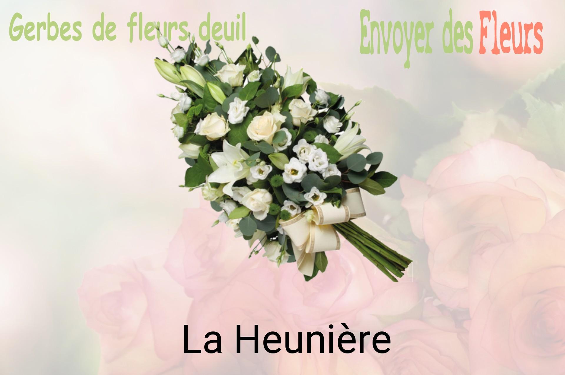 Gerbe de fleurs de deuil livrée à La Heunière